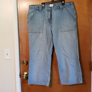 Calvin Klein wide leg denim capris